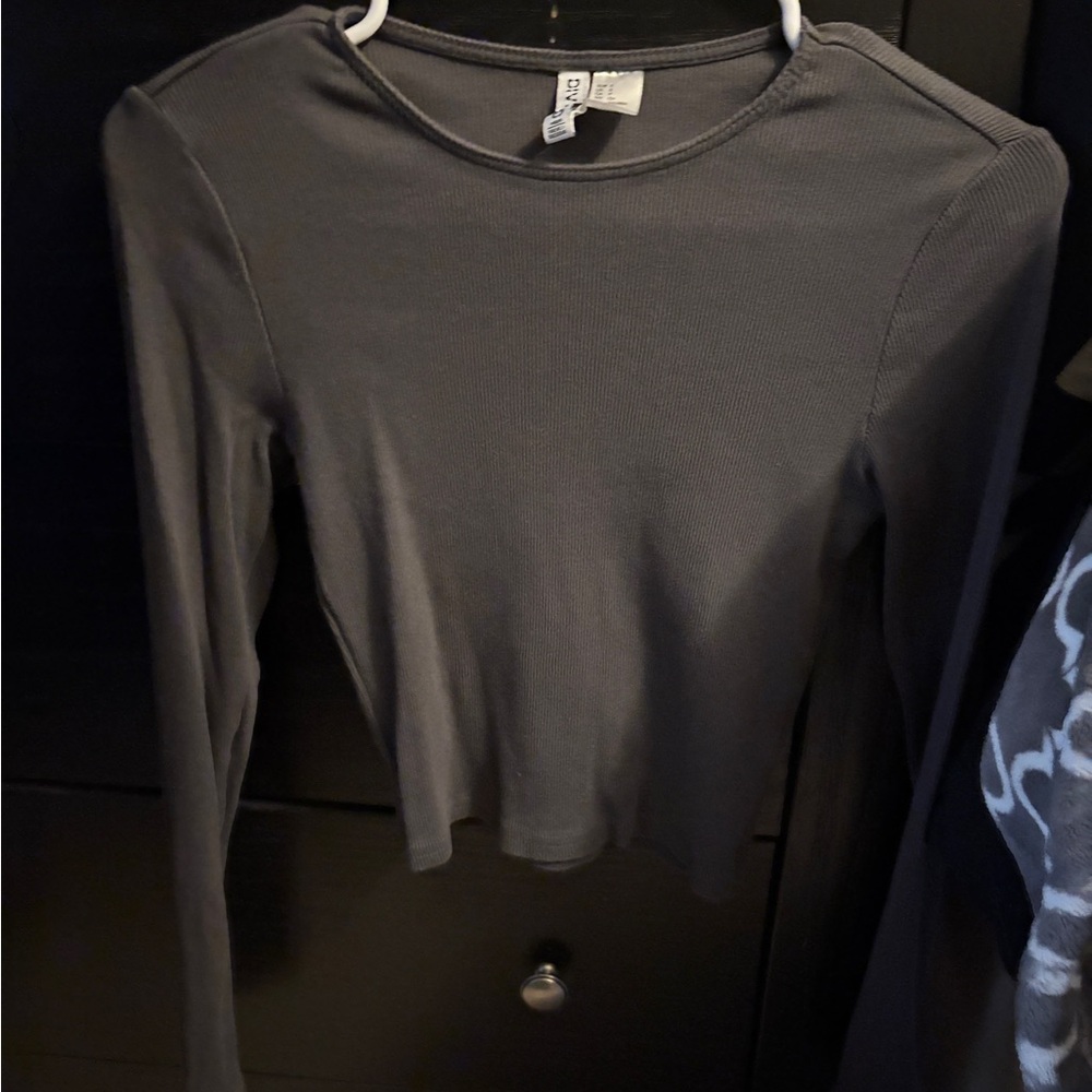 H&M Charcoal Long Sleeve Top
